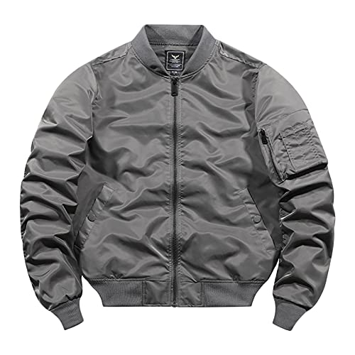 Herren Bomberjacke Freizeitjacke Fliegerjacke Sportjacke Winter Jacken Bikerjacke Stehkragen Werkzeuge Jacke dünner Reißverschluss feste lässige Mantel Baggy Classic Outdoor-Top Winterjacke Angebote von Generic