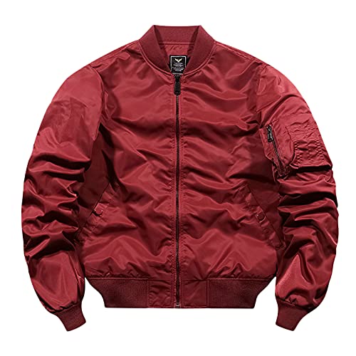 Herren Bomberjacke Freizeitjacke Fliegerjacke Sportjacke Winter Jacken Bikerjacke Stehkragen Werkzeuge Jacke dünner Reißverschluss feste lässige Mantel Baggy Classic Outdoor-Top Winterjacke Angebote von Generic