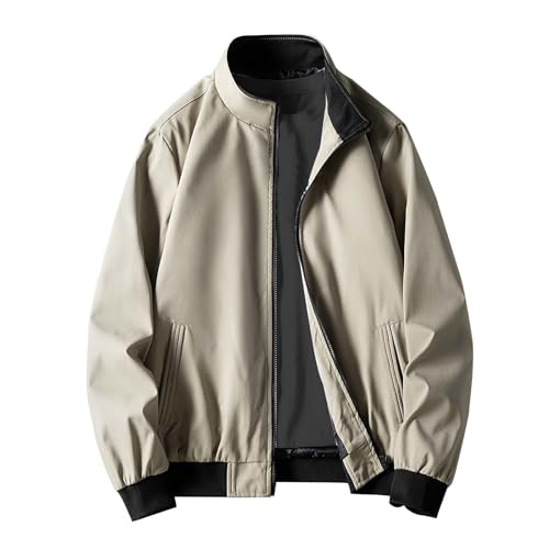 Herren Bomberjacken Leichte Windjacke Sommer Übergangsjacke Flugjacke mit Taschen Blouson mit Reißverschlusstaschen College Jacke Stehkragen Fliegerjacke Baseballjacke Leichte Windjacke von Generic