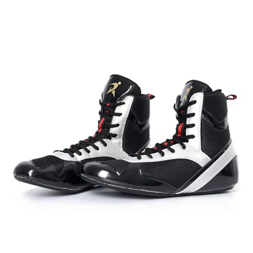 Herren Boxen Wrestling Schuhe Atmungsaktiv Kampf Training Stiefel Flexibel Leicht High Top Fitness Sport Turnschuhe,Silber,40 EU Herren Boxen Wrestling Schuhe Atmungsaktiv Kampf Training Stiefel Flexibel Leicht High Top Fitness Sport Turnschuhe,Silber,40 EU von Generic