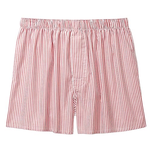 Herren Boxershorts Baumwolle Stoff Unterhose Klassisch Kariertes Retroshorts Locker Große Größen Unterhosen Weite Leg Lose Fit Unterwäsche Männer Leicht Luftig Trunks von Generic