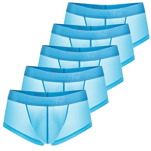 Herren Boxershorts Eisseide Boxers Boxer Shorts Eisseiden Trunk Clubwear Boxershorts Herren Atmungsaktiv Sexy Boxershorts Für Männer Sexy Unterwäsche Für Mann 5 Per Pack - Blue, L von Generic