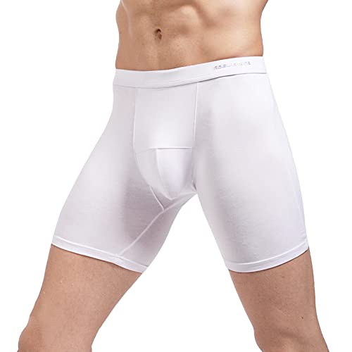 Herren Boxershorts Unterwäsche Lang Bequeme Weich Unterhose Einfarbig Trunks Microfaser Unterhosen große Größe Retroshorts Schlüpfer Sportunterhosen von Generic