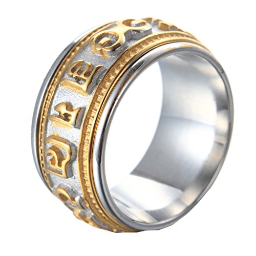 Herren Buddhistischer Spruch Talisman Klassische Edelstahlringe von Generic