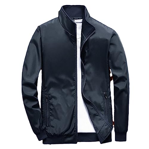 Herren Business Jacke Herren Frühling Herbst Oberbekleidung Outdoor Herren Mantel Bomberjacke Blue M von Generic