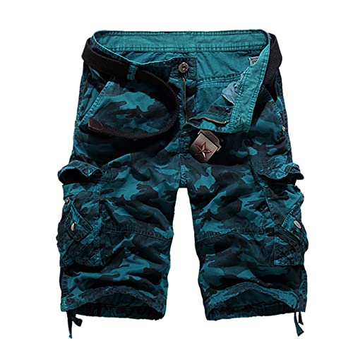 Generic Herren Cargo Shorts Camouflage Freizeit männer Kurze Hose Lose Fit Baumwolle Bermuda Camo Shorts Sommer Cargohose von Generic
