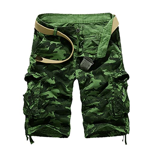 Generic Herren Cargo Shorts Camouflage Freizeit männer Kurze Hose Lose Fit Baumwolle Bermuda Camo Shorts Sommer Cargohose von Generic