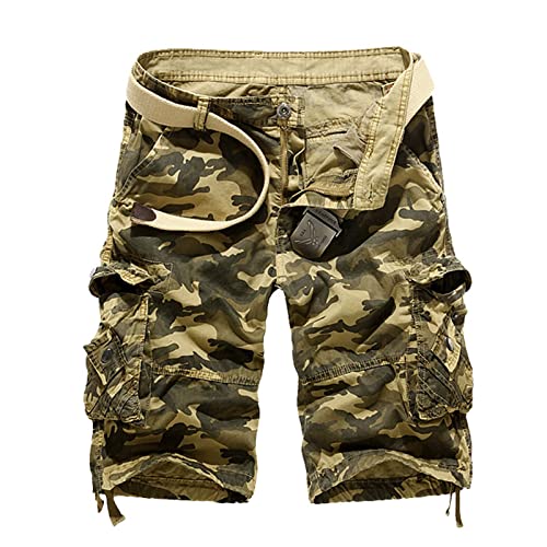 Generic Herren Cargo Shorts Camouflage Freizeit männer Kurze Hose Lose Fit Baumwolle Bermuda Camo Shorts Sommer Cargohose von Generic