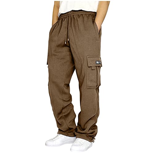 Herren Cargohose Baumwolle Sweathose Lang Baumwolle Geradem Schnitt Freizeithose Jogger Männer Modern Trainingshose mit Seitentaschen Jogging Hose Sport Pants Kaffee L Herren Cargohose Baumwolle Sweathose Lang Baumwolle Geradem Schnitt Freizeithose Jogger Männer Modern Trainingshose mit Seitentaschen Jogging Hose Sport Pants Kaffee L von Generic