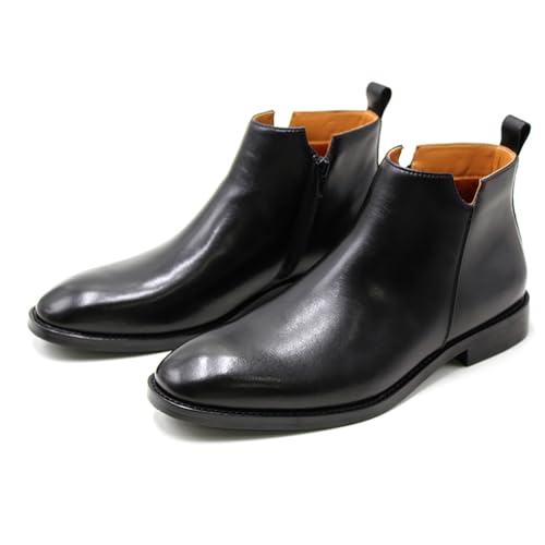 Herren Chelsea Boots Leder Stiefeletten Für Herren Klassische Stilvolle Slipper Für Legere Und Formelle Anlässe,Schwarz,42.5 EU von Generic