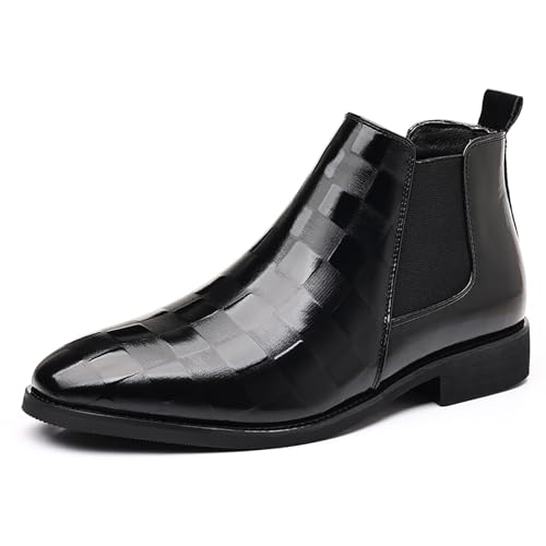 Herren Chelsea Boots PU Leder Leichtgewichtige Casual Chukka Stiefeletten Klassische Elastische Dress Schuhe Für Männer,Schwarz,40 EU Herren Chelsea Boots PU Leder Leichtgewichtige Casual Chukka Stiefeletten Klassische Elastische Dress Schuhe Für Männer,Schwarz,40 EU von Generic