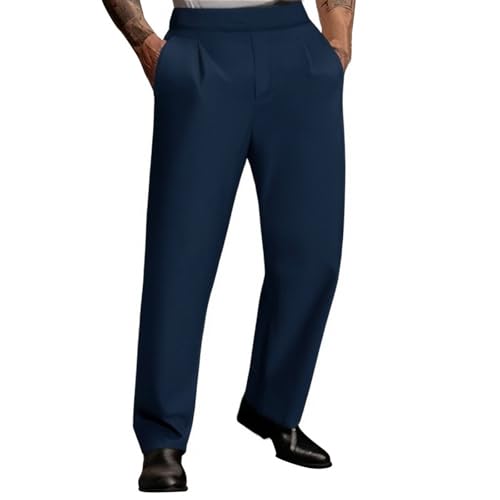 Herren Chino Hose Business Casual | Elegante Regular Fit Anzughose mit Stretch | Weites Bein Design für Office & Freizeit von Generic