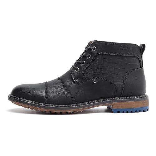 Herren Chukka Stiefel Schnürstiefel Desert Stiefeletten Klassische Freizeit Anzugschuhe Für Herren,Schwarz,43 EU von Generic