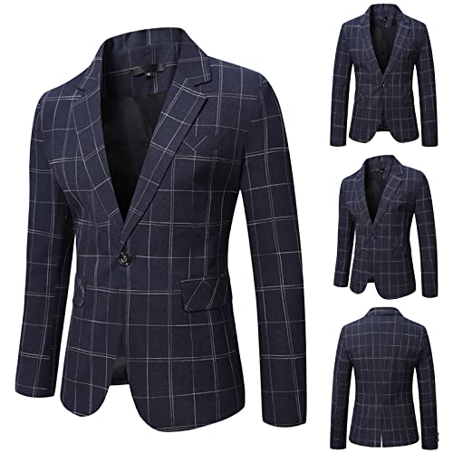 Herren Cord Anzugjacke Retro Sakko Karierte Freizeit Blazer 2 Knopf Regular Fit V Ausschnitt Leinen Sakko Herren Jackett Herren Casual Sakko Sacou Herren Winterjacke von Generic