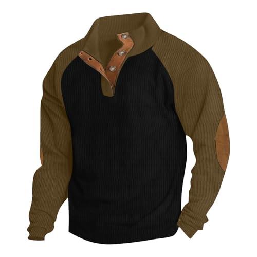 Herren Cord Pullover Winter Sweatshirt Ohne Kapuze Overshirt Baumwolle Arbeitspullover mit 1/4 Knopf Kragen Winterpullover Sweater Oberteil Meine Bestellungen Anzeigen Schwarz XXL Herren Cord Pullover Winter Sweatshirt Ohne Kapuze Overshirt Baumwolle Arbeitspullover mit 1/4 Knopf Kragen Winterpullover Sweater Oberteil Meine Bestellungen Anzeigen Schwarz XXL von Generic