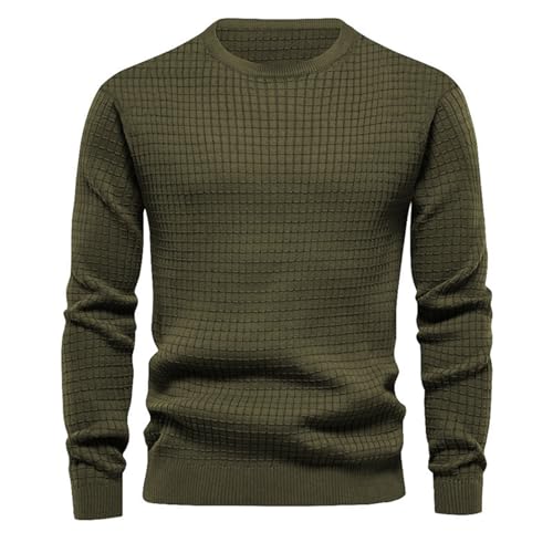 Herren Crew Neck Dünne Pullover Basis Schicht Kleiner Quadratischer Strickpullover Basis Schicht von Generic