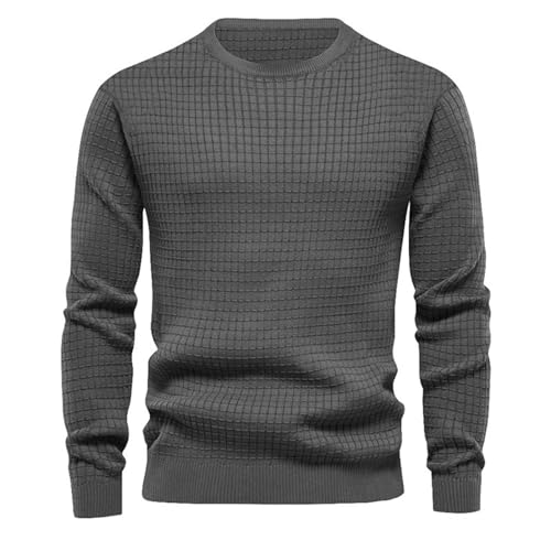 Herren Crew Neck Dünne Pullover Basis Schicht Kleiner Quadratischer Strickpullover Basis Schicht von Generic