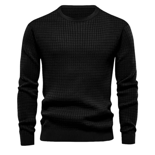 Herren Crew Neck Dünne Pullover Basis Schicht Kleiner Quadratischer Strickpullover Basis Schicht von Generic