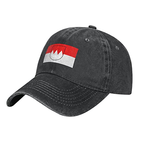 Herren Dame Cowboy Kappe Flagge Franken Baseball Kappe Lustig Trucker Kappe Retro Trucker-Mütze Für Strand Camping Wandern von Generic