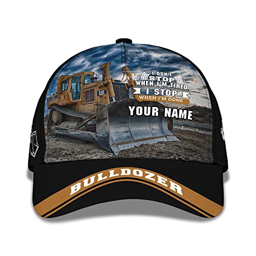 Herren Damen Basecap Mode Baseballmütze Leicht Snapback Kappe Für Reisen Wander Draussen 3D-Druck Personalisierter Caterpillar Bulldozer - Dozer von Generic