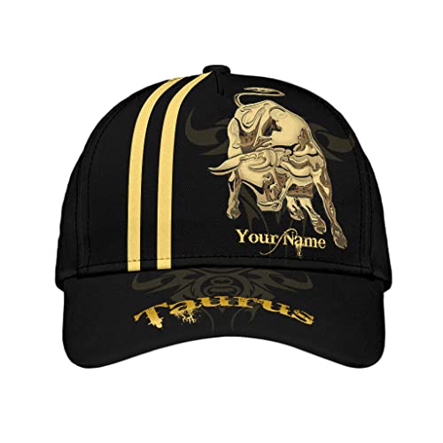 Herren Damen Distressed Basecap Stier Benutzerdefinierter Name Schwarz Baseballkappe Leicht Baseball Cap Baumwolle Trucker Kappe Für Golf Reisen Draussen von Generic