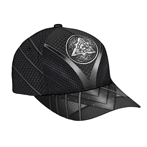 Herren Damen Distressed Basecap Wikinger-Schwarzes Muster Baseballkappe Atmungsaktiv Baseball Cap Reine Farbe Baseball Kappe Mütze Für Kletter Golf Laufen von Generic