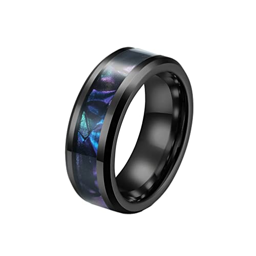 Herren Damen Edelstahlring Intarsien Multicolor Band Schmuck von Generic