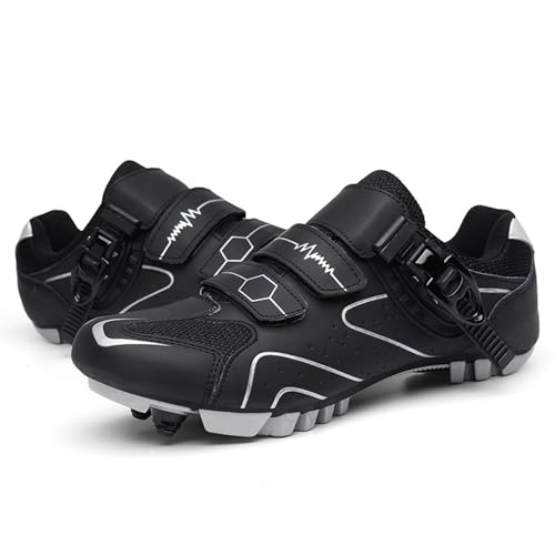 Herren Damen Fahrradschuhe, MTB und Rennrad Schuhe, SPD-kompatibel, Atmungsaktiv und rutschfest, Leicht und Bequem für Innen- und Außenbereich,Mountain Road b,49 EU von Generic
