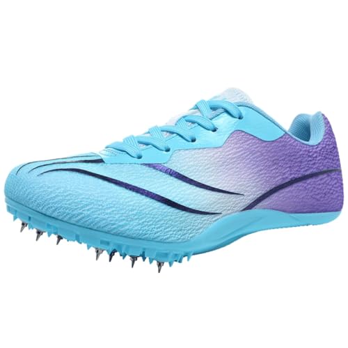 Herren Damen Lauf Spikes Turnschuhe, Ultraleichtes Mesh Atmungsaktive Leichtathletik Schuhe Mode Sprint Trainer,Lila,37 EU von Generic