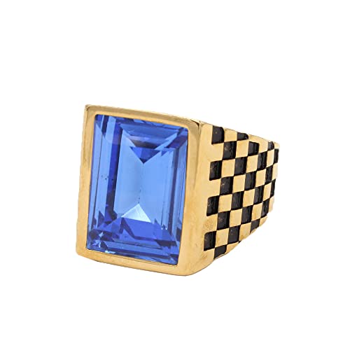 Herren Damen Schachbrett Edelstein Ringe Edelstahl Quadrat Diamant Vintage Schmuck Herren Damen Schachbrett Edelstein Ringe Edelstahl Quadrat Diamant Vintage Schmuck von Generic