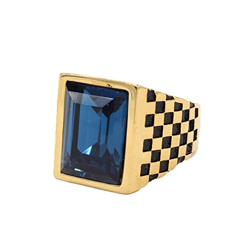 Herren Damen Schachbrett Edelstein Ringe Edelstahl Quadrat Diamant Vintage Schmuck Herren Damen Schachbrett Edelstein Ringe Edelstahl Quadrat Diamant Vintage Schmuck von Generic