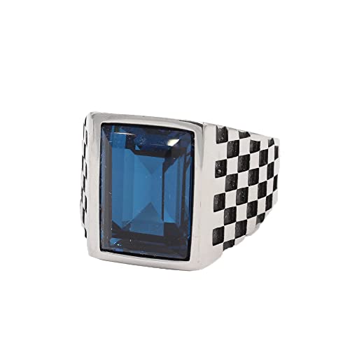 Herren Damen Schachbrett Edelstein Ringe Edelstahl Quadrat Diamant Vintage Schmuck Herren Damen Schachbrett Edelstein Ringe Edelstahl Quadrat Diamant Vintage Schmuck von Generic
