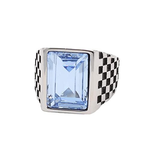 Herren Damen Schachbrett Edelstein Ringe Edelstahl Quadrat Diamant Vintage Schmuck Herren Damen Schachbrett Edelstein Ringe Edelstahl Quadrat Diamant Vintage Schmuck von Generic