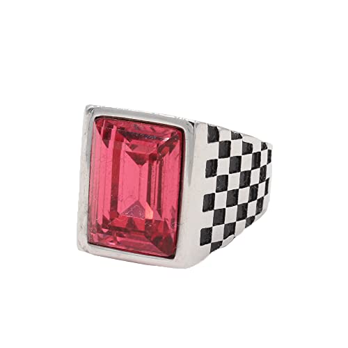 Herren Damen Schachbrett Edelstein Ringe Edelstahl Quadrat Diamant Vintage Schmuck Herren Damen Schachbrett Edelstein Ringe Edelstahl Quadrat Diamant Vintage Schmuck von Generic
