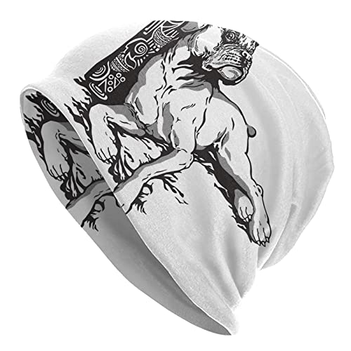 Herren Damen Strickmütze Boxer Hund Hunde Hand Gezeichnet Beanie for Men Mode Slouch Beanie Freizeit Mütze Haube Bini Für Autumn Winter Winter von Generic