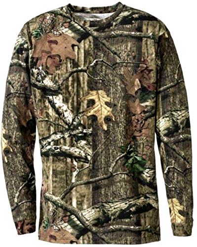 Herren Dschungel Druck Tarnung Kurzarm T-Shirt Camo Jagd Normal und Plus Size Top (3XL, Dschungel Druck Lange Ärmel) von Generic