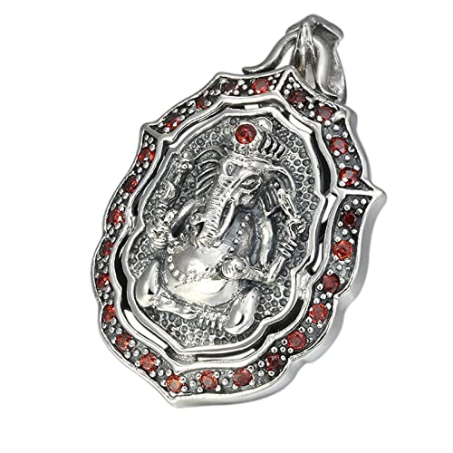 Herren Elefant Anhänger, Gothic Vintage Elefant S925 Sterling Silber Anhänger Halskette,Silber,Einzelner Anhänger von Generic