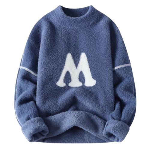 Herren Fleece Jumper Intarsia Stricken Tropfen Schulter Errötend Pullover von Generic