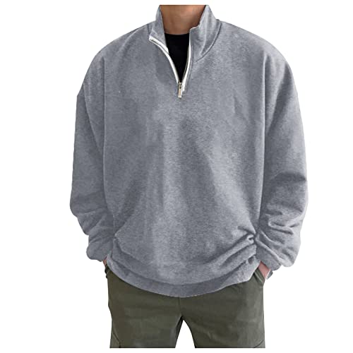 Herren Fleece Pullover Microfleece Sweatshirt Half Zip Fleecepullover Herren Pullover halber Reißverschluss ohne Kapuze Herren Lightweight Symmetry with Zip Neck Fleece von Generic