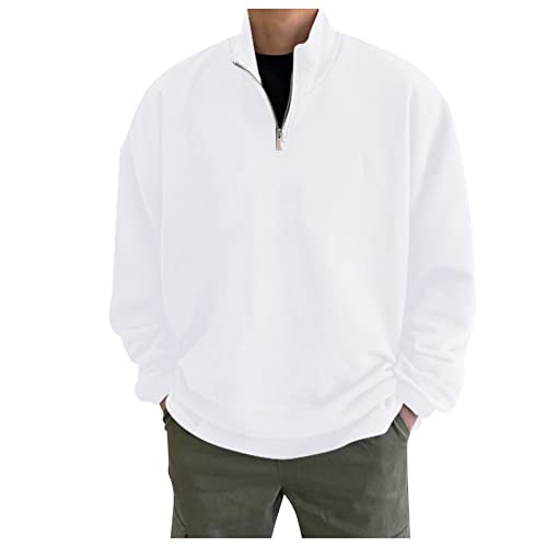 Herren Fleece Pullover Microfleece Sweatshirt Half Zip Fleecepullover Herren Pullover halber Reißverschluss ohne Kapuze Herren Lightweight Symmetry with Zip Neck Fleece von Generic