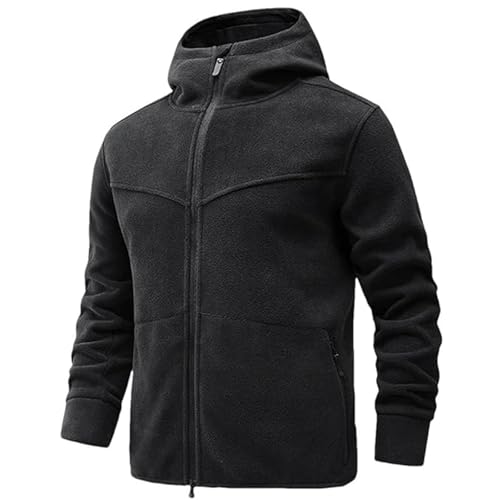Herren Fleecejacke Military Outdoor Winddichte Jacke Herren Fleecejacke Winddichte Jacke Outdoor Trekking Winter mit Reißverschluss und Kapuze von Generic