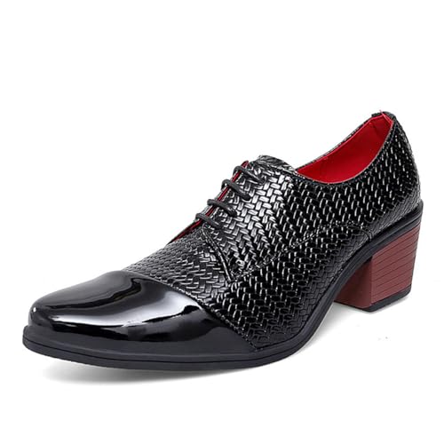 Herren Formelle Oxfords Leder Dressy Smoking Ballschuhe Für Lässige Hochzeit Büro,Schwarz,45 EU von Generic