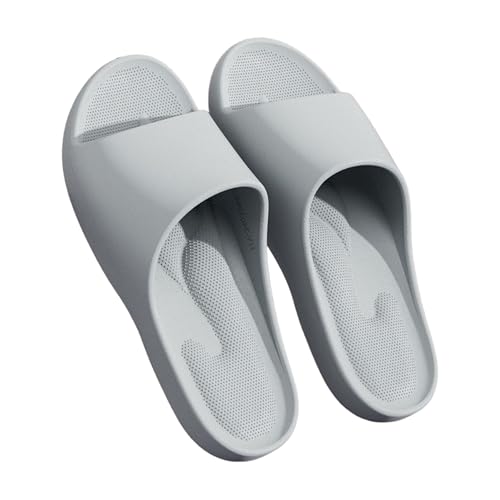 Herren Frauen Dusche Pantoffeln Bogen Unterstützung Anti-Rutsch dicken Boden Bad Thong EVA leichtes bequemes Rutschen Flip Flops Pool Strand Grau 40/41 EU von Generic