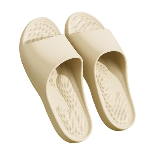 Herren Frauen Dusche Pantoffeln Bogen Unterstützung Anti-Rutsch dicken Boden Bad Thong EVA leichtes bequemes Rutschen Flip Flops Pool Strand Khaki 38/39 EU von Generic