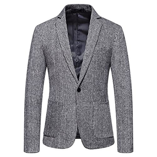 Herren Freizeit Blazer Mantel Elegant Regular Fit Herren Eine Knopf Sakko Sportlich Slim Fit Blazer Männer Modern Freizeit Jacke Business Anzugjacke Hochzeit Party Abschlussball Cocktail Festlich von Generic