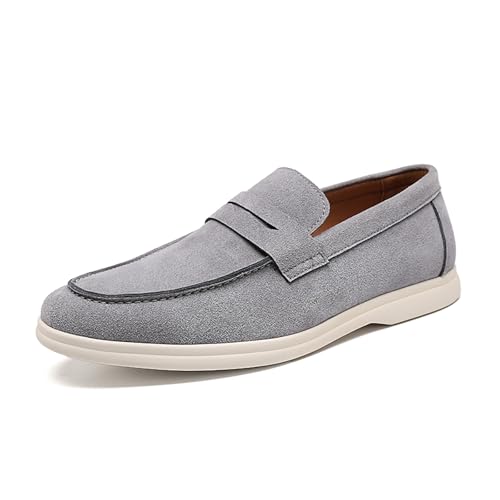 Herren Freizeitschuhe Penny Loafers Klassische Slipper Anzugschuhe,Grau,40 EU von Generic