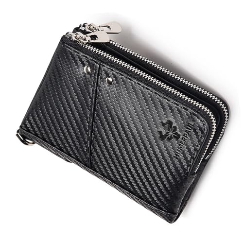 Herren-Geldbörse, stilvolle Kreditkartenetui, kompakte Ausweis-Clutch, modische Münzgeldbörse, Visitenkartenhalter, perfekt für Reisen, Büro, Schwarz1, Einfarbig von Generic