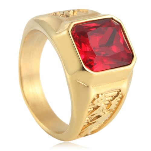 Herren Gold Dragon Fenghuang Titan Stahlring mit Edelstein Modeschmuck Herren Gold Dragon Fenghuang Titan Stahlring mit Edelstein Modeschmuck von Generic