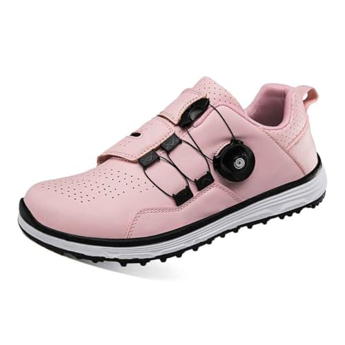 Herren Golfschuhe Bequeme rutschfeste Freizeitsportschuhe Zum Golfen Gehen Leichte Fitness-Turnschuhe,Rosa,40 EU von Generic