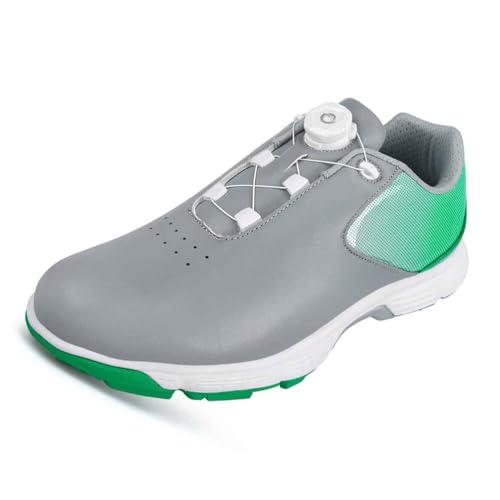 Herren Golfschuhe rutschfest Spikeless Atmungsaktiv Slip On Golf Sport Training Turnschuhe Lightwight Gym Tennisschuhe,Grau,48 EU von Generic